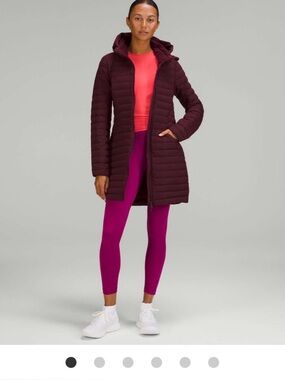 Lululemon Pack It Down Long Jacket Coat in Burgundy size 8 beautiful